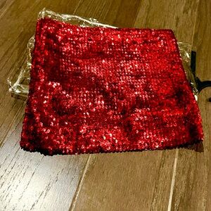 🎃 HALLOWEEN SALE! Sequin Tube Top in Red